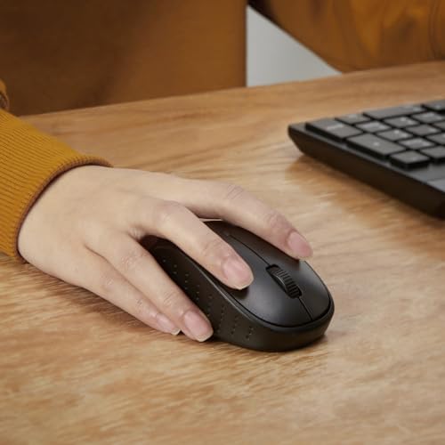 Combinación de teclado y mouse inalámbricos, receptor USB de 2,4 GHz, diseño FR, negro