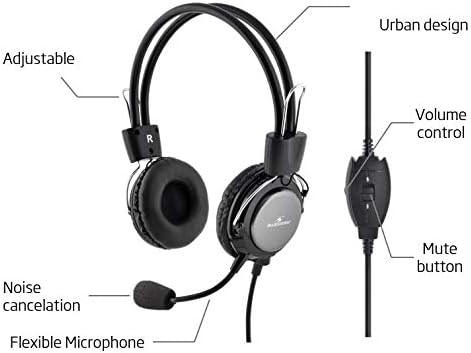 Micro Casque pour PC - Casque avec Microphone Flexible à Réduction de Bruits