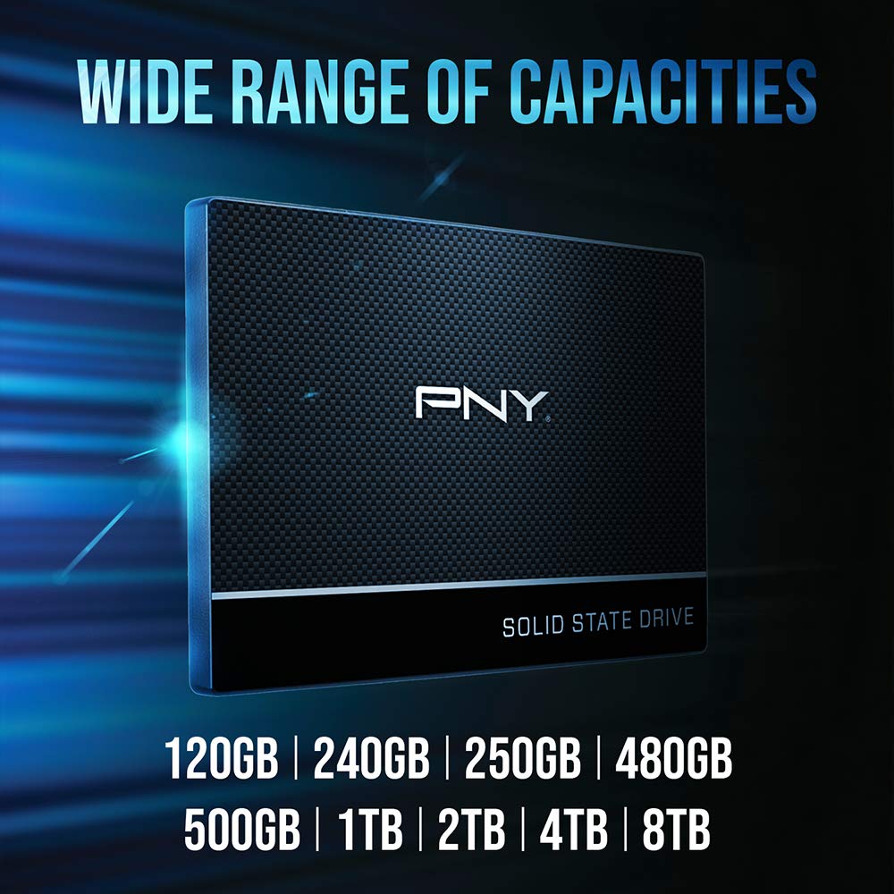 PNY CS900 Internal SSD SATA III, 2.5 Inch, 250GB, Read Speed up to 535MB/s