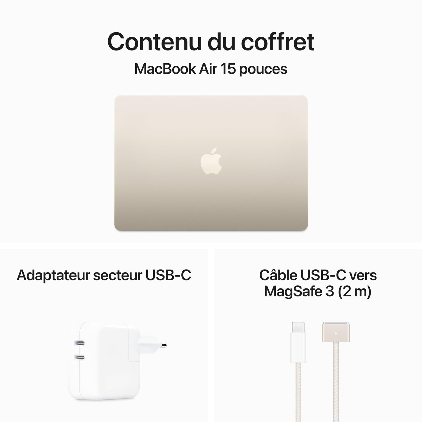 Apple 2024 Portable MacBook Air 15 Pouces avec Puce M3 : écran Liquid Retina 15,3 Pouces, 8 Go de mémoire unifiée, 256 Go de Stockage SSD, Clavier rétroéclairé, caméra FaceTime HD 1080p. Minuit