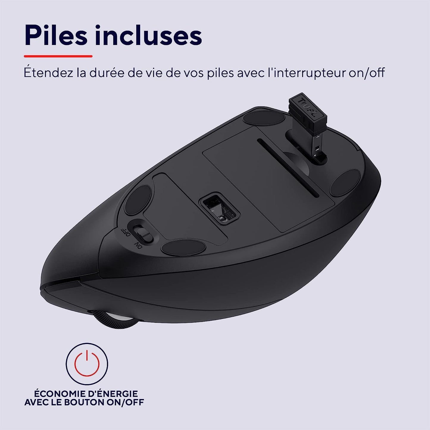 Ratón Inalámbrico, Ratón Vertical Ergonómico, 6 Botones, LED