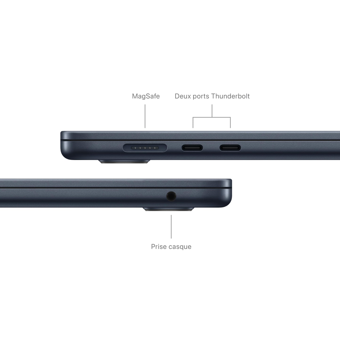 Apple 2024 Portable MacBook Air 15 Pouces avec Puce M3 : écran Liquid Retina 15,3 Pouces, 8 Go de mémoire unifiée, 256 Go de Stockage SSD, Clavier rétroéclairé, caméra FaceTime HD 1080p. Minuit