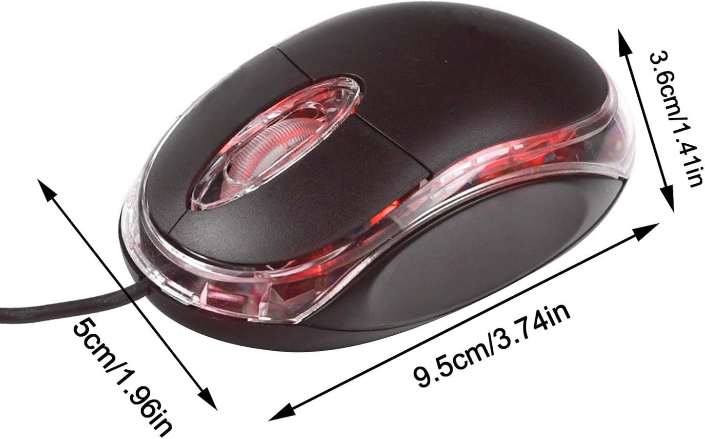 Ratón con cable para computadora portátil – Ratón mecánico portátil para juegos | Cómodo mouse programable con funciones avanzadas, ideal para uso diario en computadoras