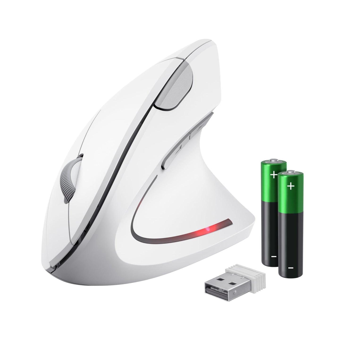 Ratón Inalámbrico, Ratón Vertical Ergonómico, 6 Botones, LED