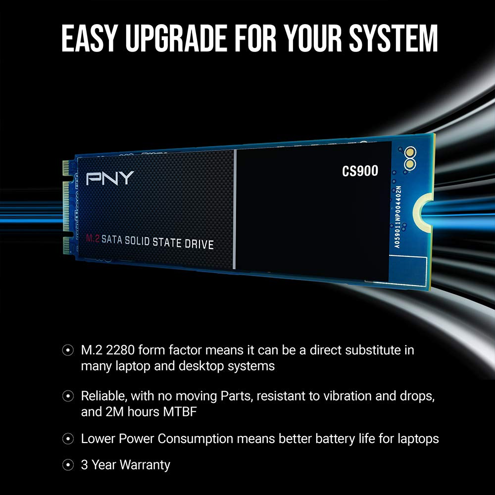 PNY CS900 Internal SSD SATA III, 2.5 Inch, 250GB, Read Speed up to 535MB/s