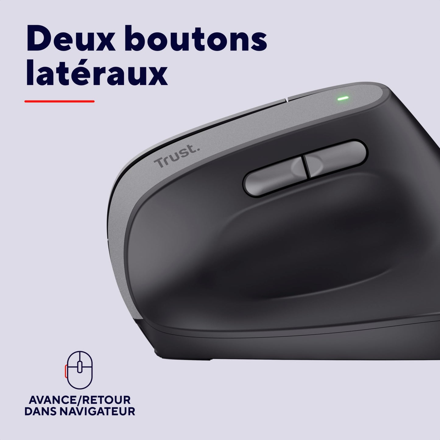 Ratón Inalámbrico, Ratón Vertical Ergonómico, 6 Botones, LED
