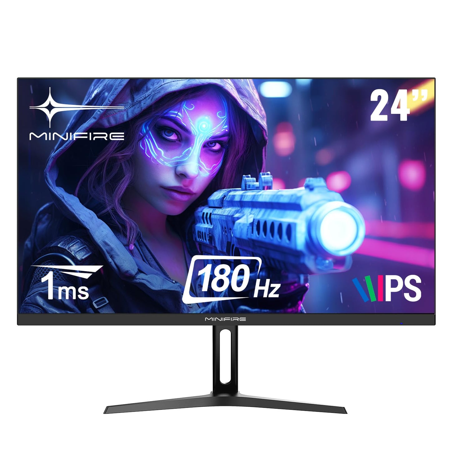 Monitor de PC Minifire de 24 pulgadas y 100 Hz, IPS, pantalla de PC FHD 1080P, altavoces incorporados