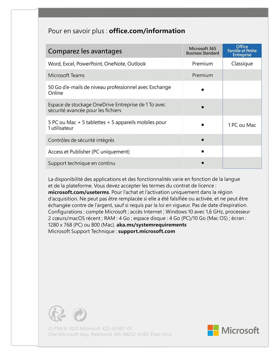 Office Famille et Petite Entreprise 2021 | Achat définitif | 1 PC ou MAC | Téléchargement
