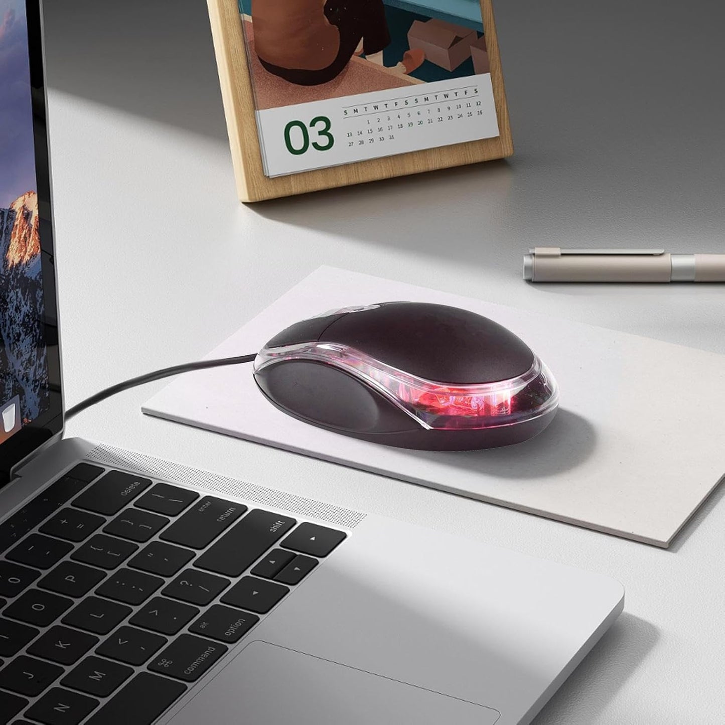 Ratón con cable para computadora portátil – Ratón mecánico portátil para juegos | Cómodo mouse programable con funciones avanzadas, ideal para uso diario en computadoras