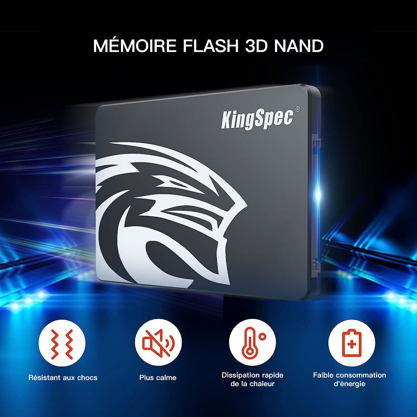 KingSpec 128GB 2.5" SATA SSD, SATA III 6Gb/s Internal SSD - 3D NAND Flash for Desktop/Laptop/All-in-One Computer (P3,128GB)