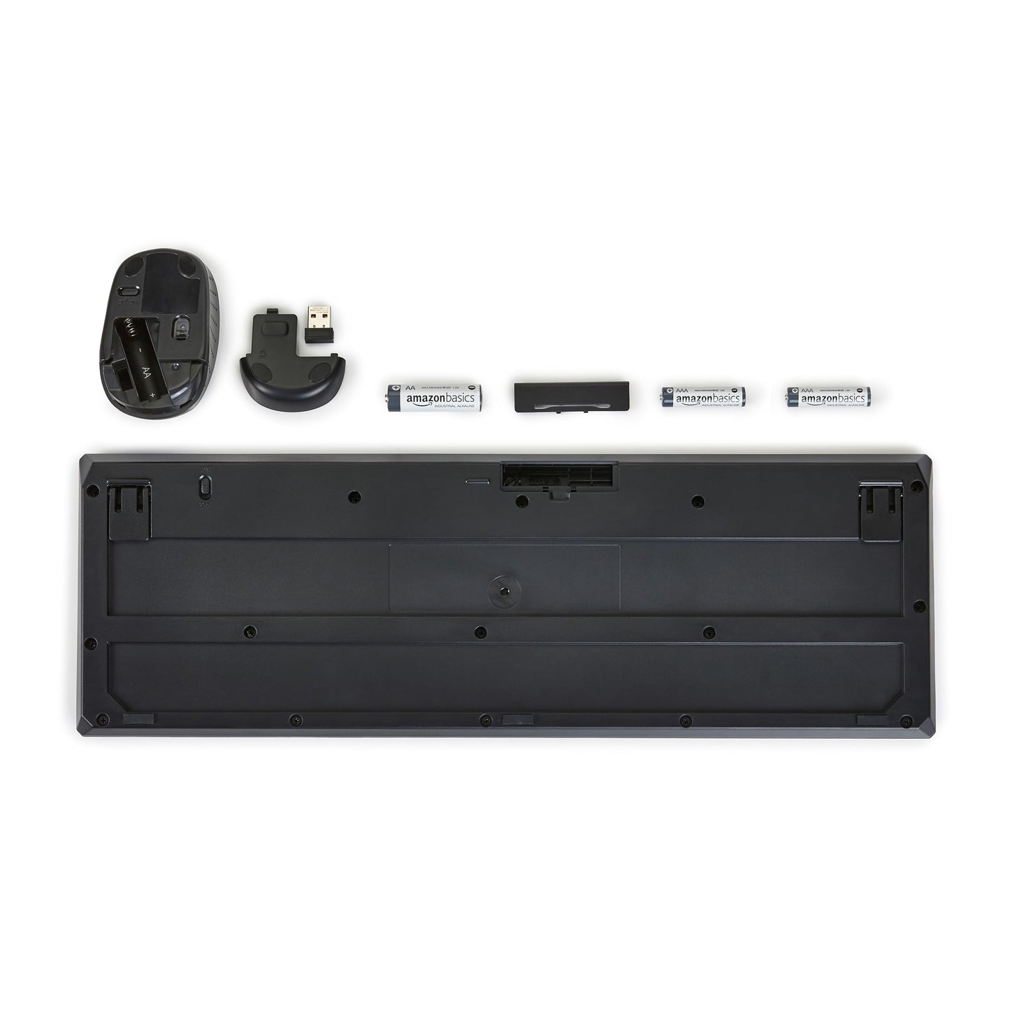 Combinación de teclado y mouse inalámbricos, receptor USB de 2,4 GHz, diseño FR, negro