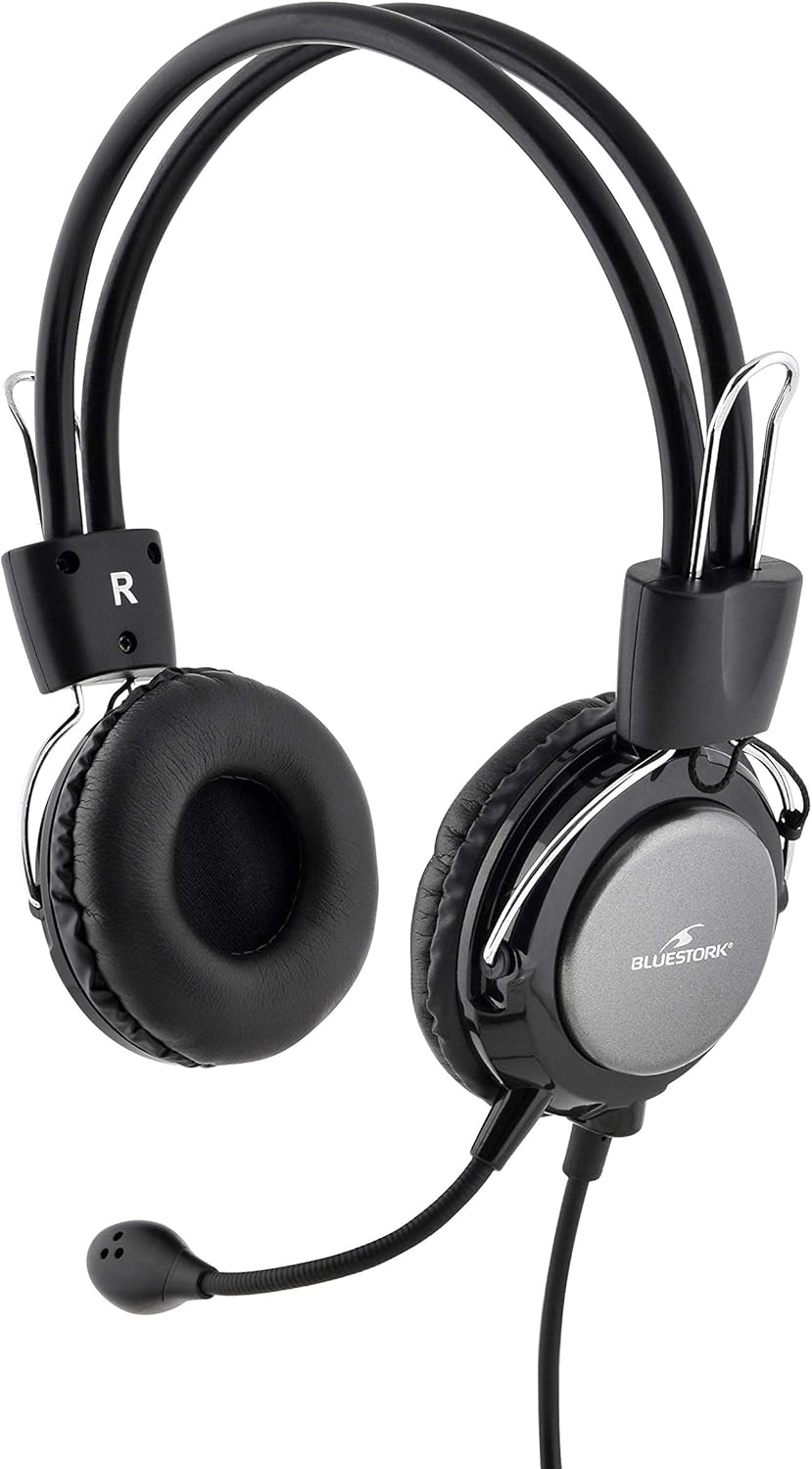 Micro Casque pour PC - Casque avec Microphone Flexible à Réduction de Bruits