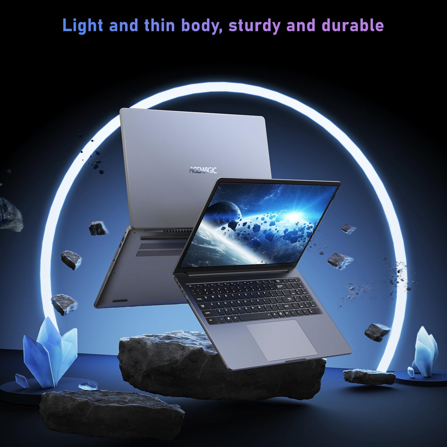 ACEMAGIC 16 Inch Laptop 16GB RAM 512GB SSD 2TB Expansion Intel 4 Core N97(Up to 3.60GHz) Exceed N95/N5095, 1920*1200 FHD Metal Case Notebook PC(Grey)