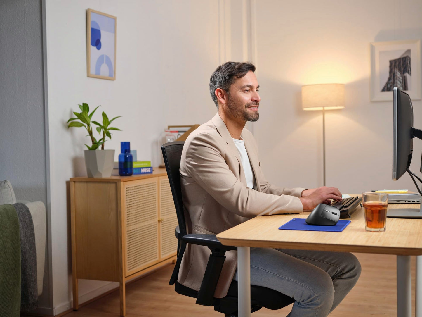 Ratón Inalámbrico, Ratón Vertical Ergonómico, 6 Botones, LED
