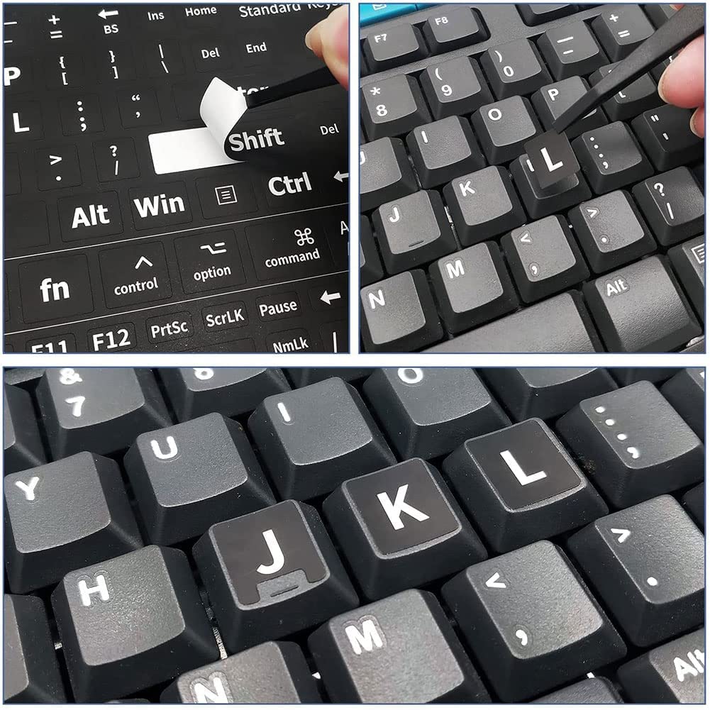 Autocollants Clavier en Français de Lettres de Clavier Français Ordinateur Portable, 6Pcs