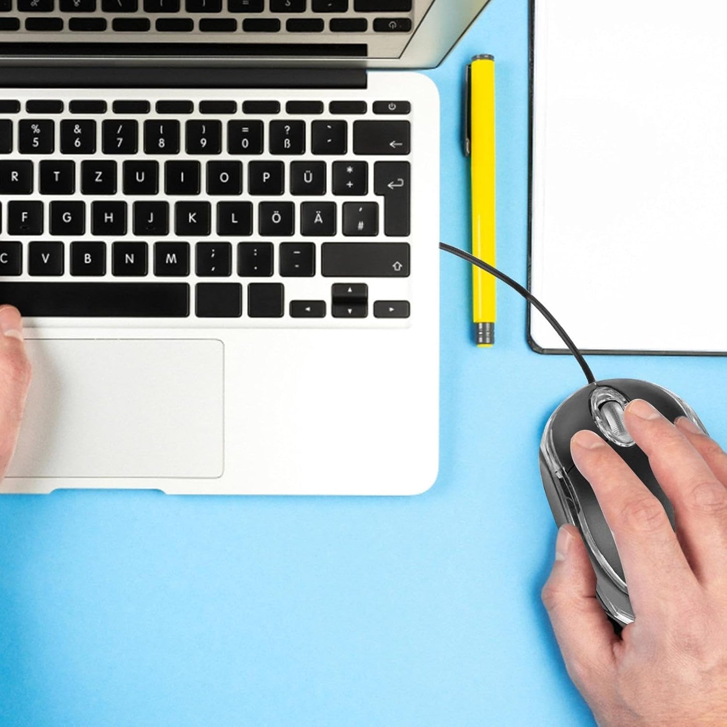 Ratón con cable para computadora portátil – Ratón mecánico portátil para juegos | Cómodo mouse programable con funciones avanzadas, ideal para uso diario en computadoras