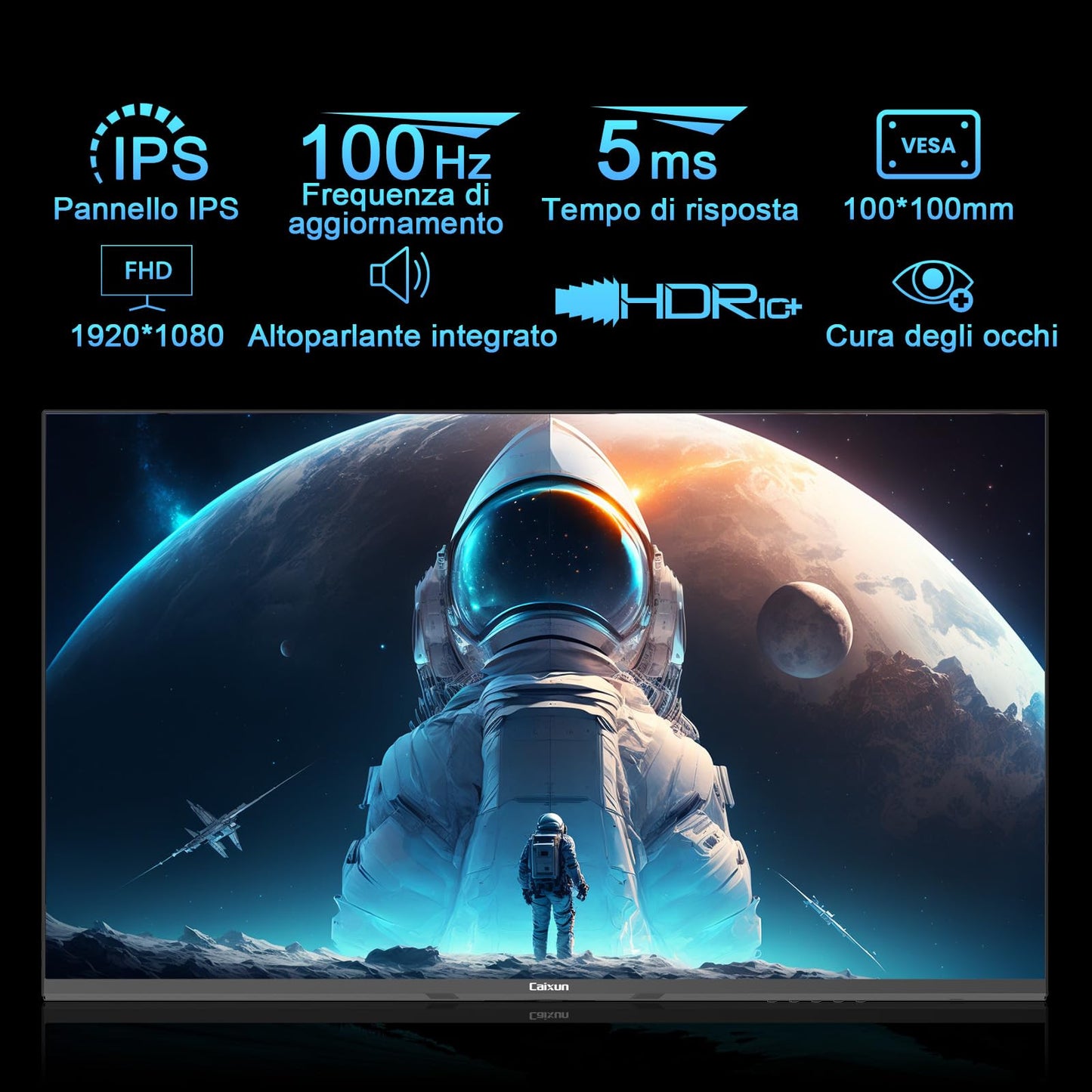 Minifire Écran PC Gaming 22 Pouces FHD (1920 x 1080), IPS, 75Hz, VGA et HDMI
