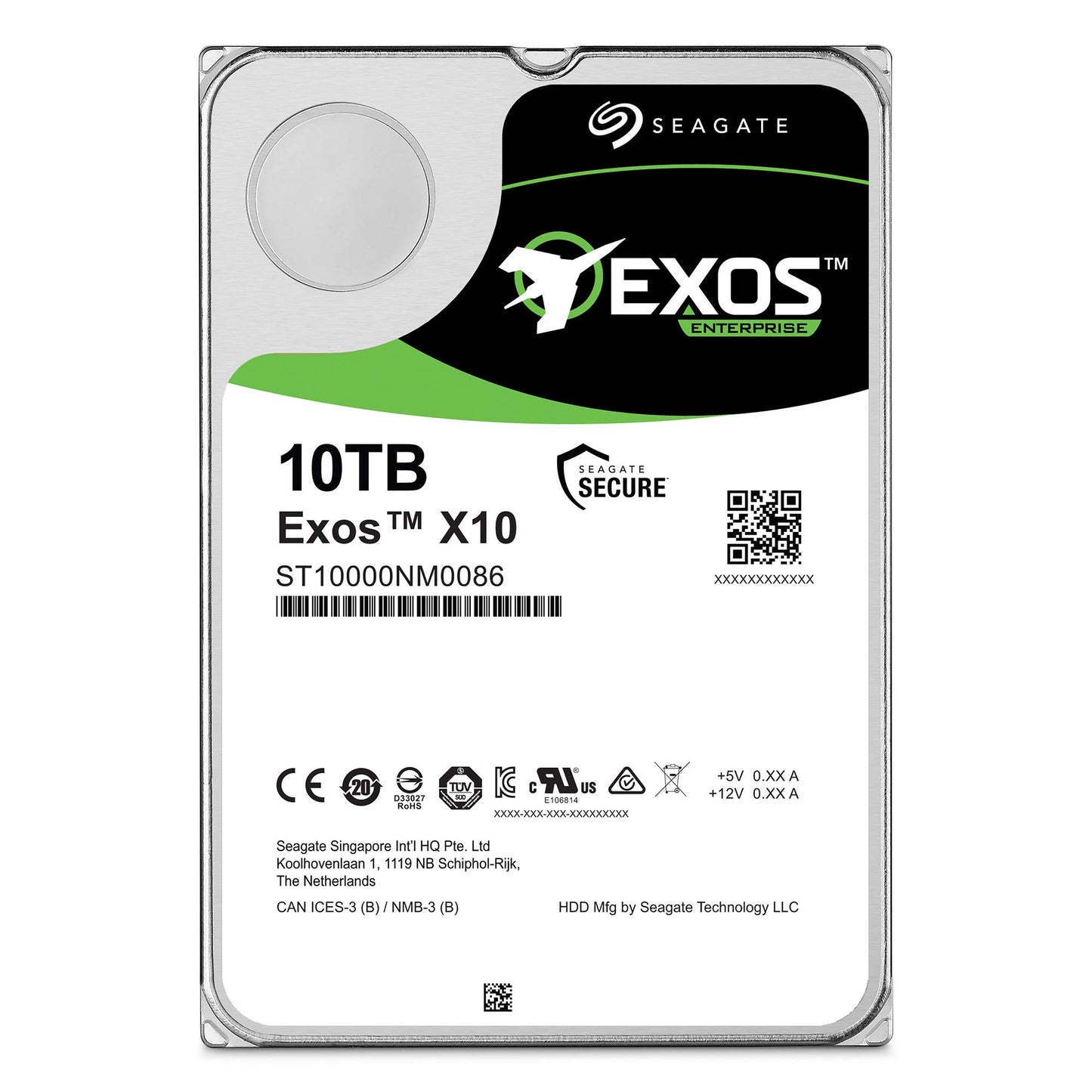 Seagate Exos X18, 16TB, Enterprise Internal Hard Drive HDD, CMR 3.5'', Hyperscale SATA 6Gb/s 7200RPM 512e 4Kn Fast Format Low Latency with Enhanced Cache Part Number (ST16000NM000J)