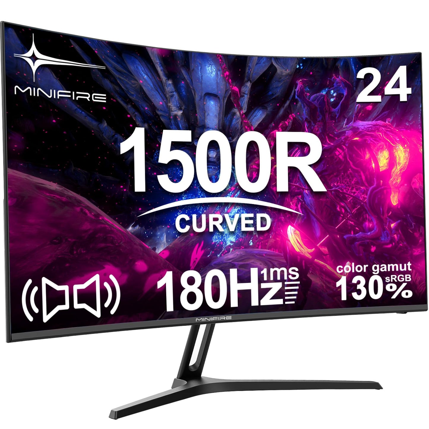 Minifire Écran PC Gaming 22 Pouces FHD (1920 x 1080), IPS, 75Hz, VGA et HDMI