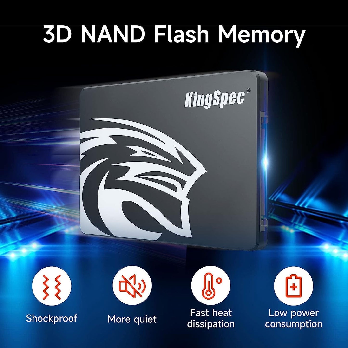 KingSpec 128GB 2.5" SATA SSD, SATA III 6Gb/s Internal SSD - 3D NAND Flash for Desktop/Laptop/All-in-One Computer (P3,128GB)