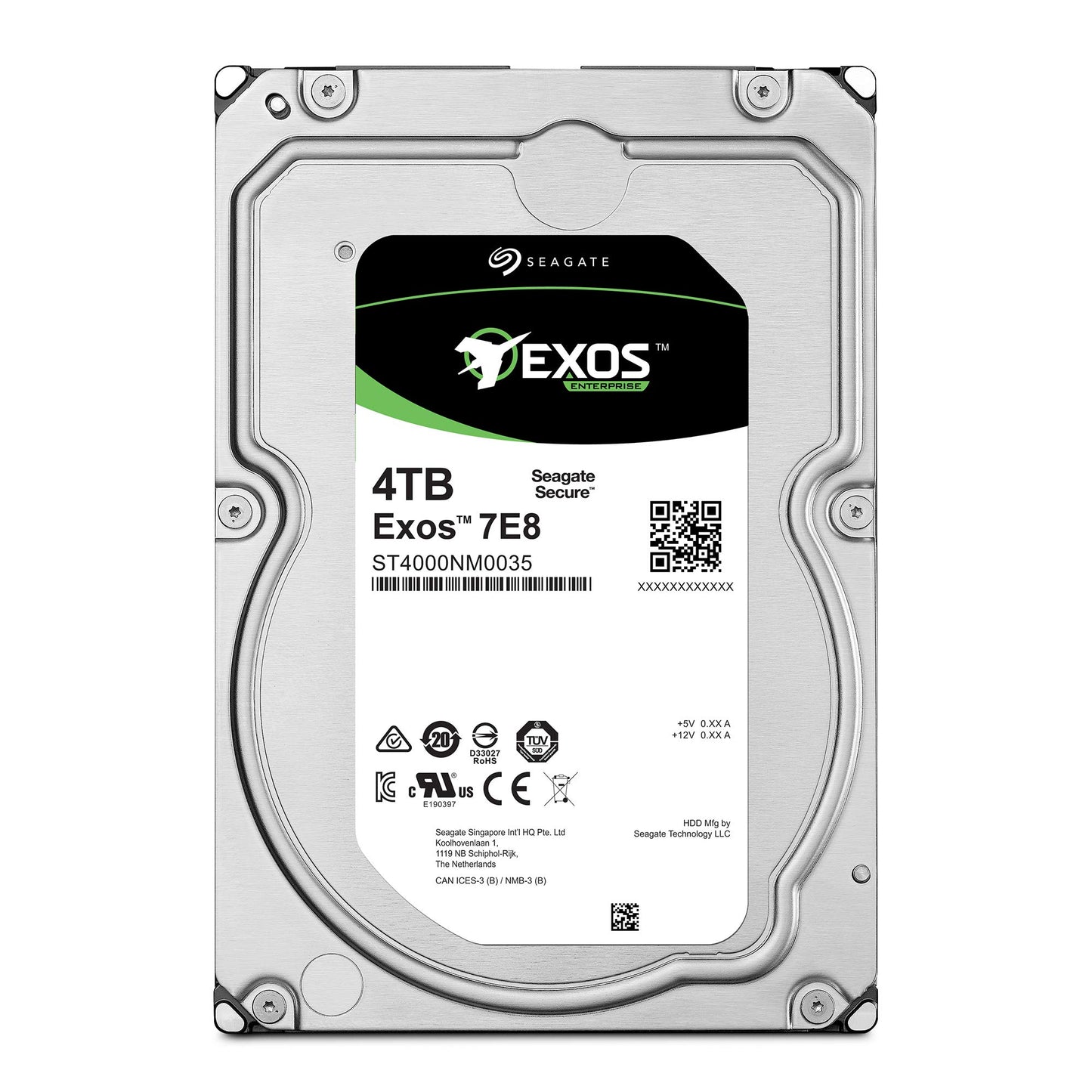 Seagate Exos X18, 16TB, Enterprise Internal Hard Drive HDD, CMR 3.5'', Hyperscale SATA 6Gb/s 7200RPM 512e 4Kn Fast Format Low Latency with Enhanced Cache Part Number (ST16000NM000J)