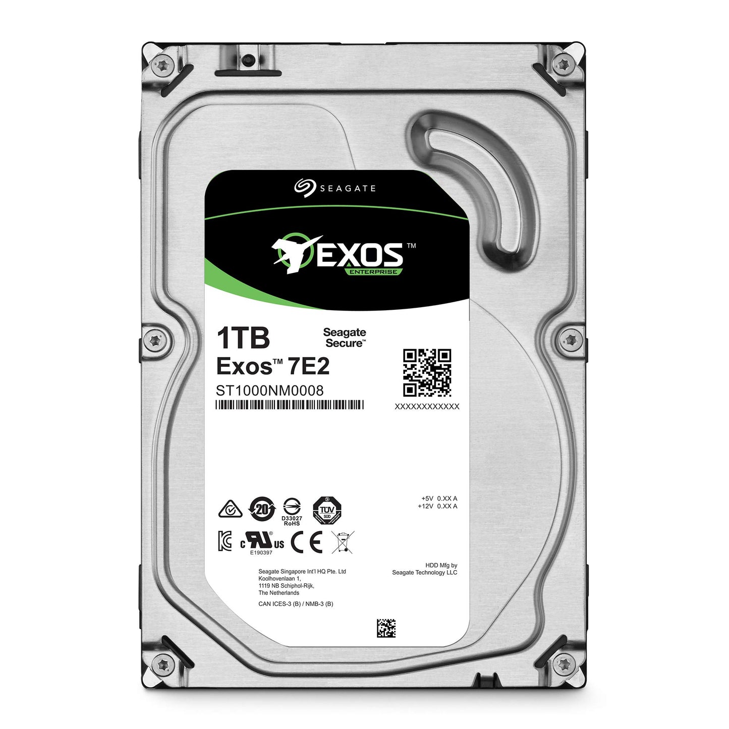 Seagate Exos X18, 16TB, Enterprise Internal Hard Drive HDD, CMR 3.5'', Hyperscale SATA 6Gb/s 7200RPM 512e 4Kn Fast Format Low Latency with Enhanced Cache Part Number (ST16000NM000J)