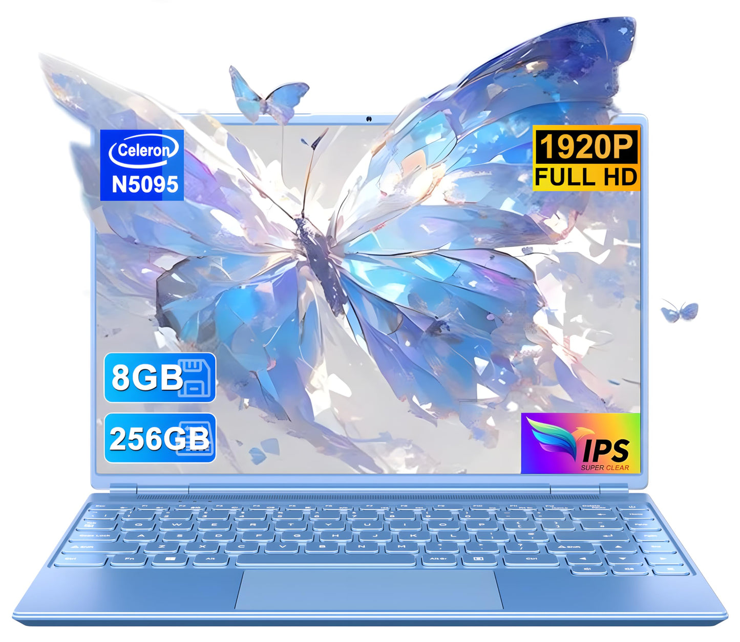 NOTODD Laptop,6GB RAM+256GB SSD Support 1TB Expansion Celeron N4020 Win11 Notebook PC 14 Inch 2.4+5G WiFi Mini HDMI USB BT4.2 Wireless Mouse & AZERTY Membrane-Silver