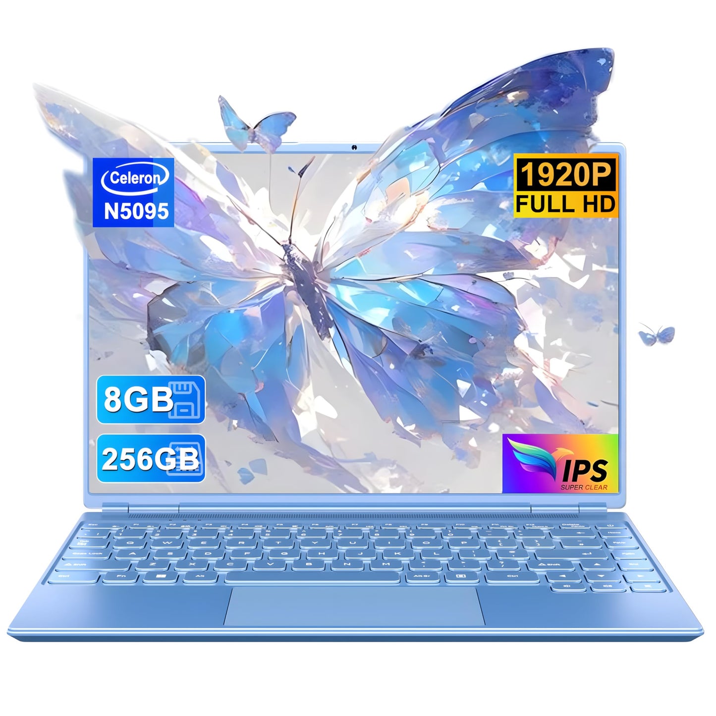 NOTODD PC Portable 14 Pouces N4020 Celeron 2.4 Ghz, 6 Go RAM, 256 Go SSD Extension 1TB