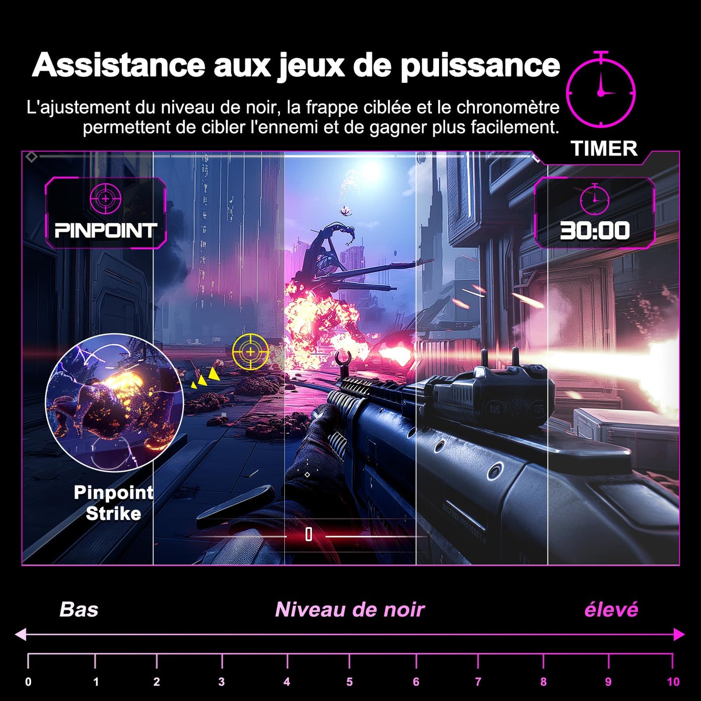 Minifire Écran PC Gaming 22 Pouces FHD (1920 x 1080), IPS, 75Hz, VGA et HDMI