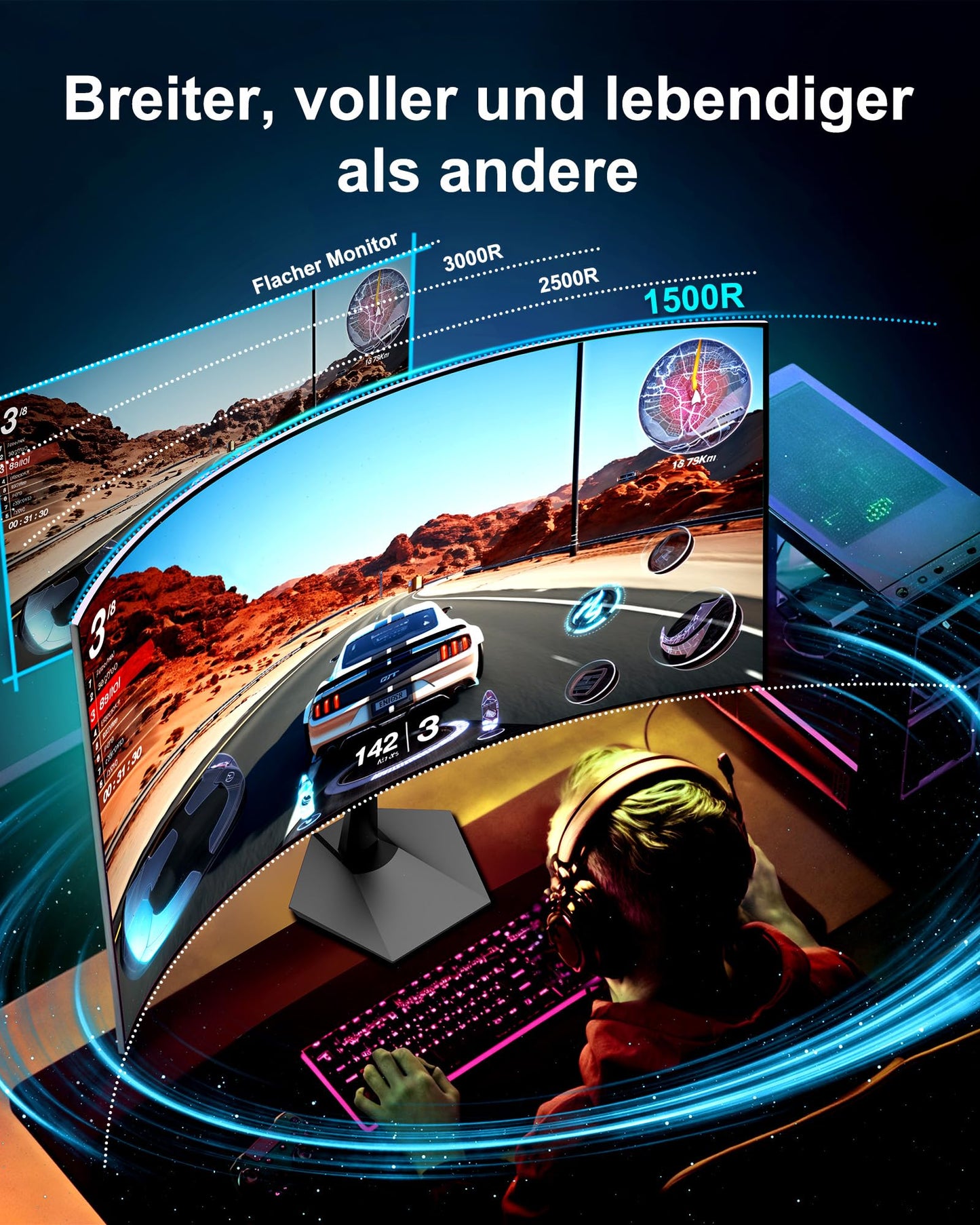 Monitor de PC Minifire de 24 pulgadas y 100 Hz, IPS, pantalla de PC FHD 1080P, altavoces incorporados