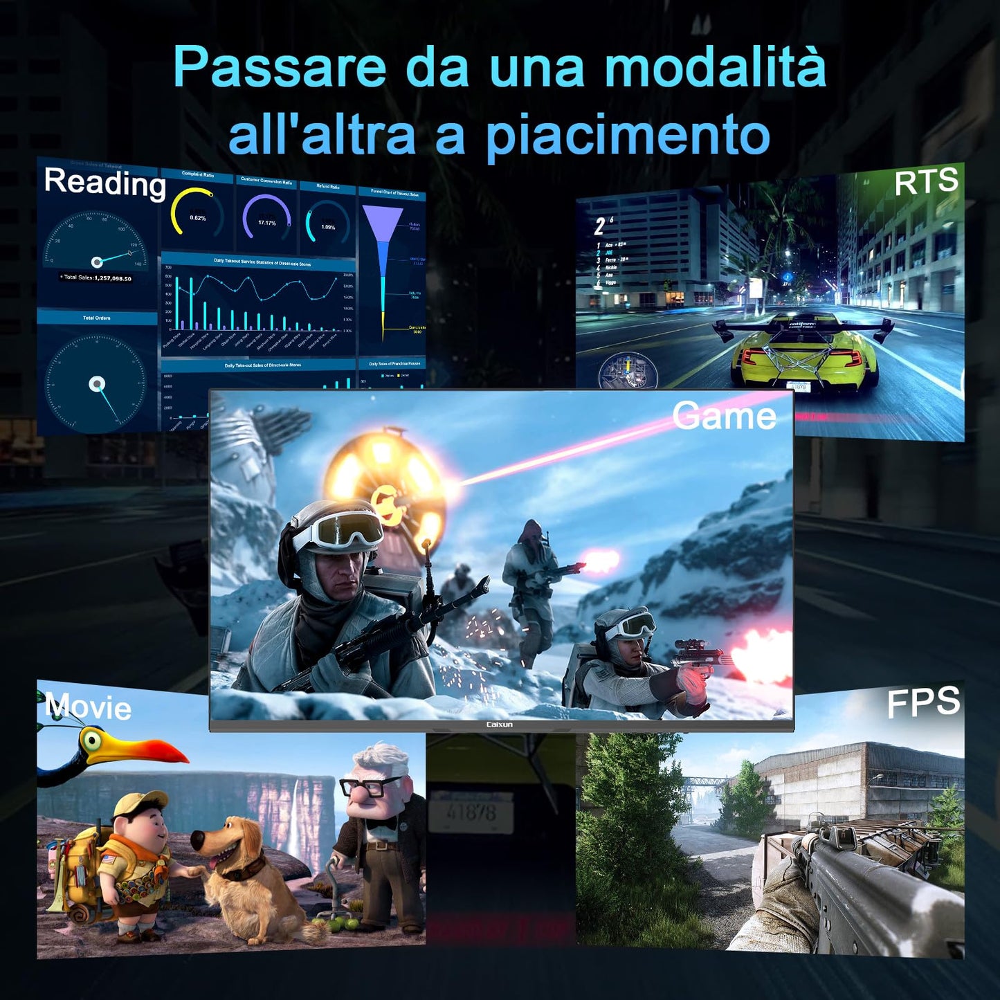 Minifire Écran PC Gaming 22 Pouces FHD (1920 x 1080), IPS, 75Hz, VGA et HDMI