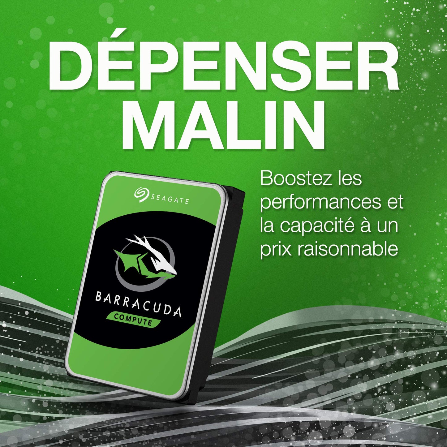 Seagate BarraCuda, 2 To, Disque dur interne HDD – 3,5" SATA 6 Gbit/s 7 200 tr/min, 256 Mo de mémoire cache, pour PC de bureau , Ouverture facile (ST2000DMZ08)