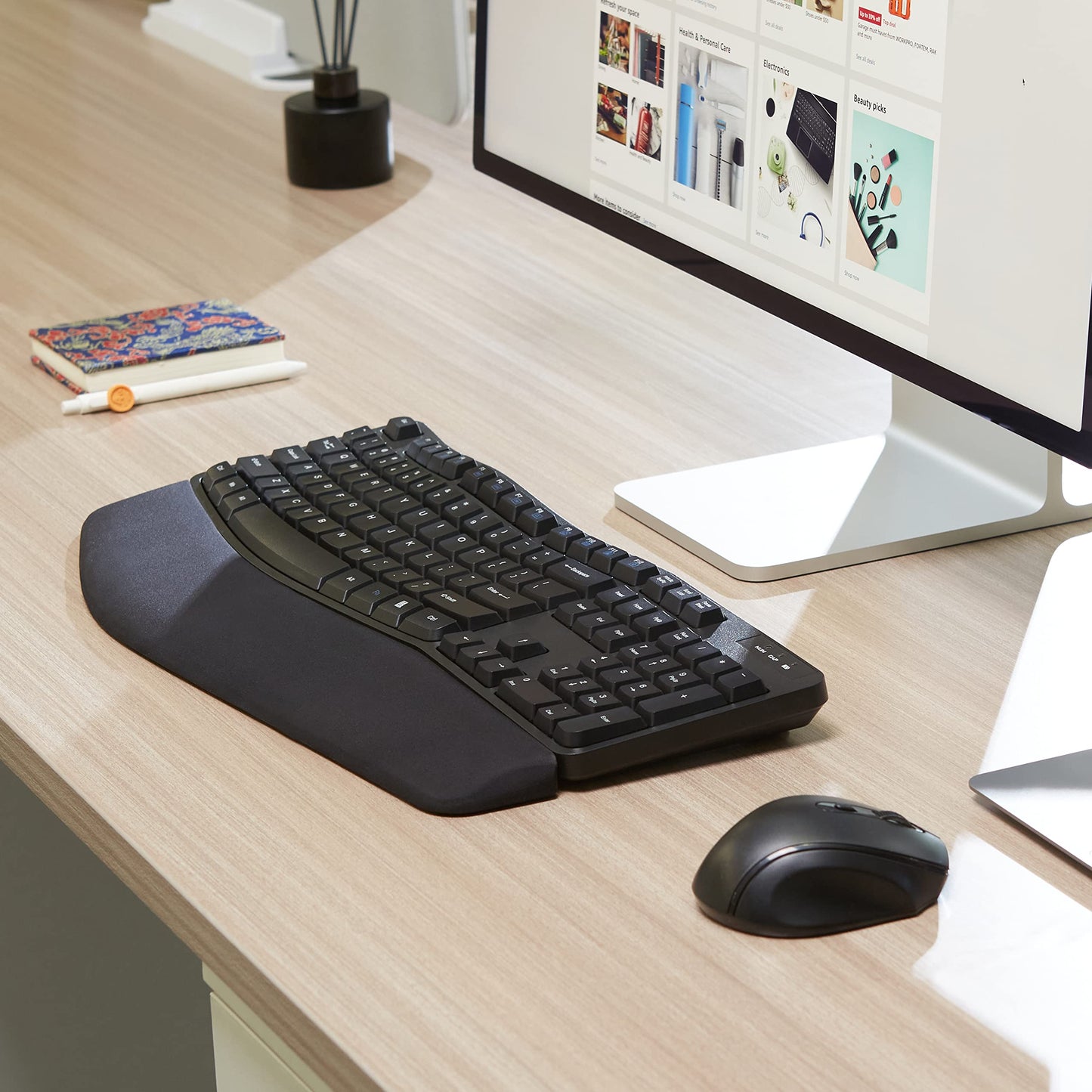 Conjunto ergonómico de teclado y ratón inalámbricos - disposición FR - negro