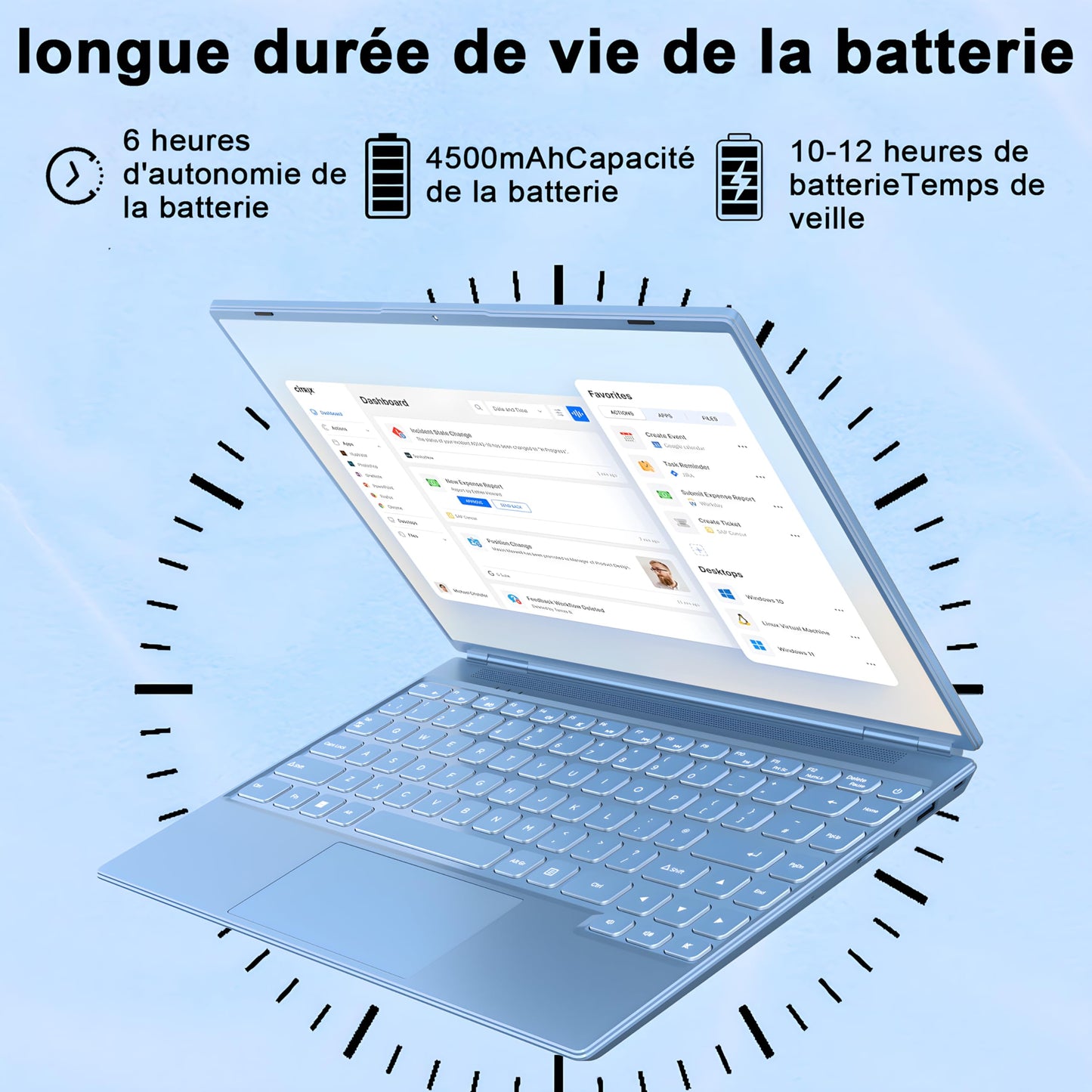 NOTODD Laptop,6GB RAM+256GB SSD Support 1TB Expansion Celeron N4020 Win11 Notebook PC 14 Inch 2.4+5G WiFi Mini HDMI USB BT4.2 Wireless Mouse & AZERTY Membrane-Silver