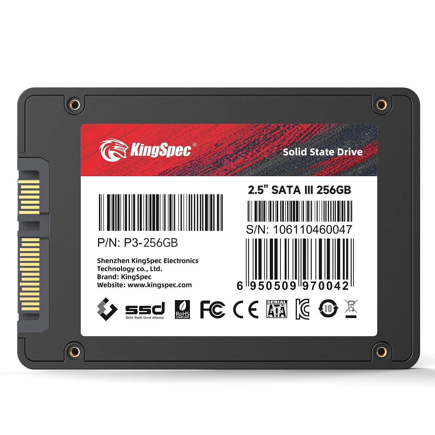 KingSpec 128GB 2.5" SATA SSD, SATA III 6Gb/s Internal SSD - 3D NAND Flash for Desktop/Laptop/All-in-One Computer (P3,128GB)