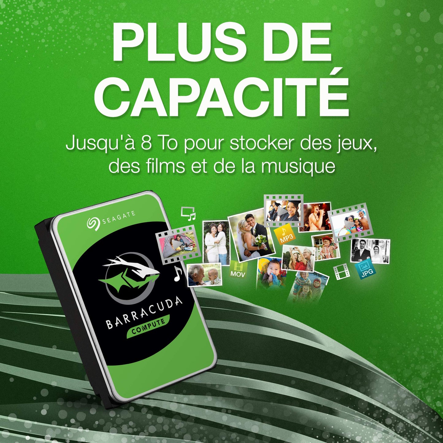 Seagate BarraCuda, 2 To, Disque dur interne HDD – 3,5" SATA 6 Gbit/s 7 200 tr/min, 256 Mo de mémoire cache, pour PC de bureau , Ouverture facile (ST2000DMZ08)