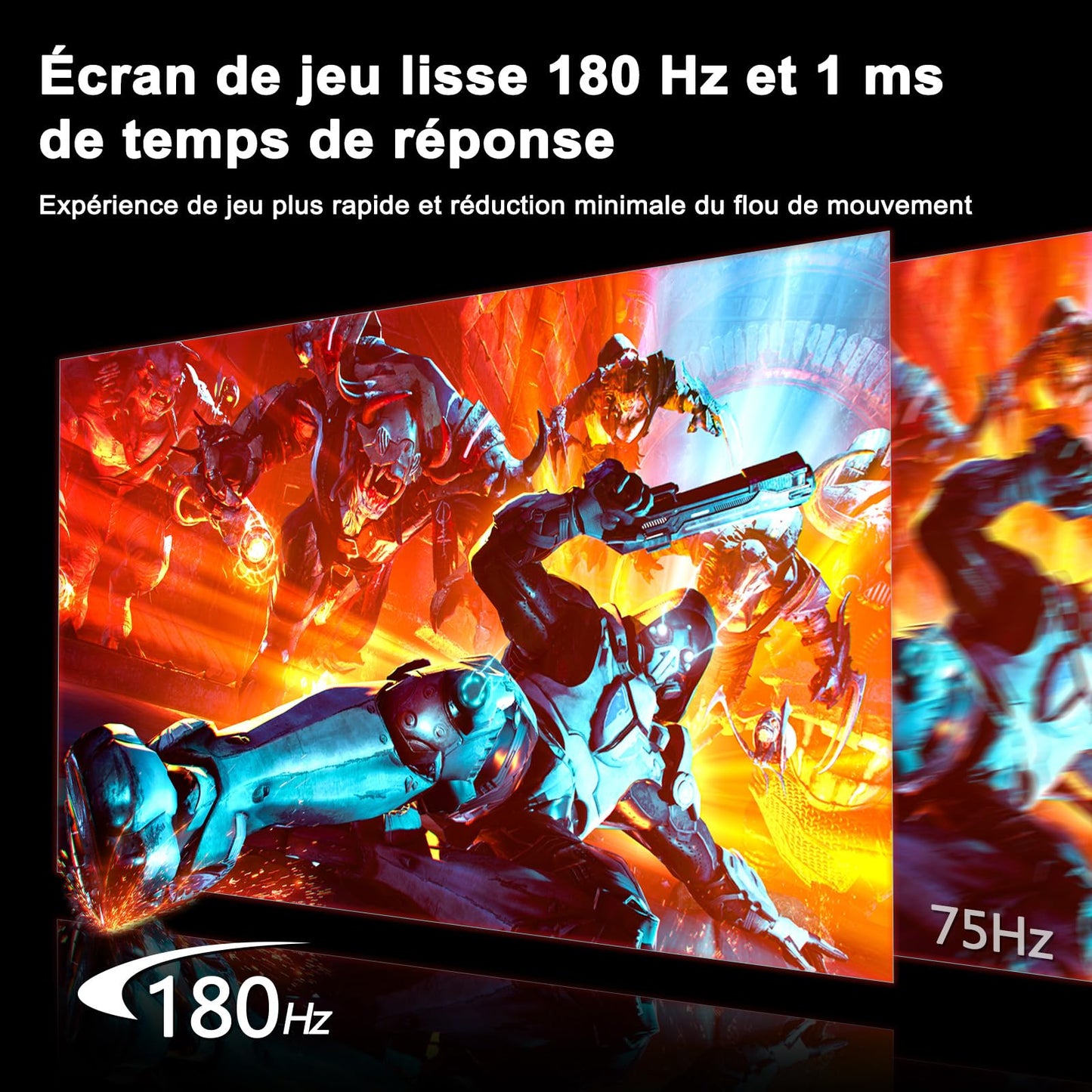 Minifire Écran PC Gaming 22 Pouces FHD (1920 x 1080), IPS, 75Hz, VGA et HDMI