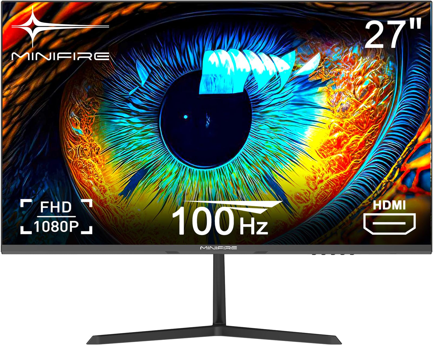 Monitor de PC Minifire de 24 pulgadas y 100 Hz, IPS, pantalla de PC FHD 1080P, altavoces incorporados