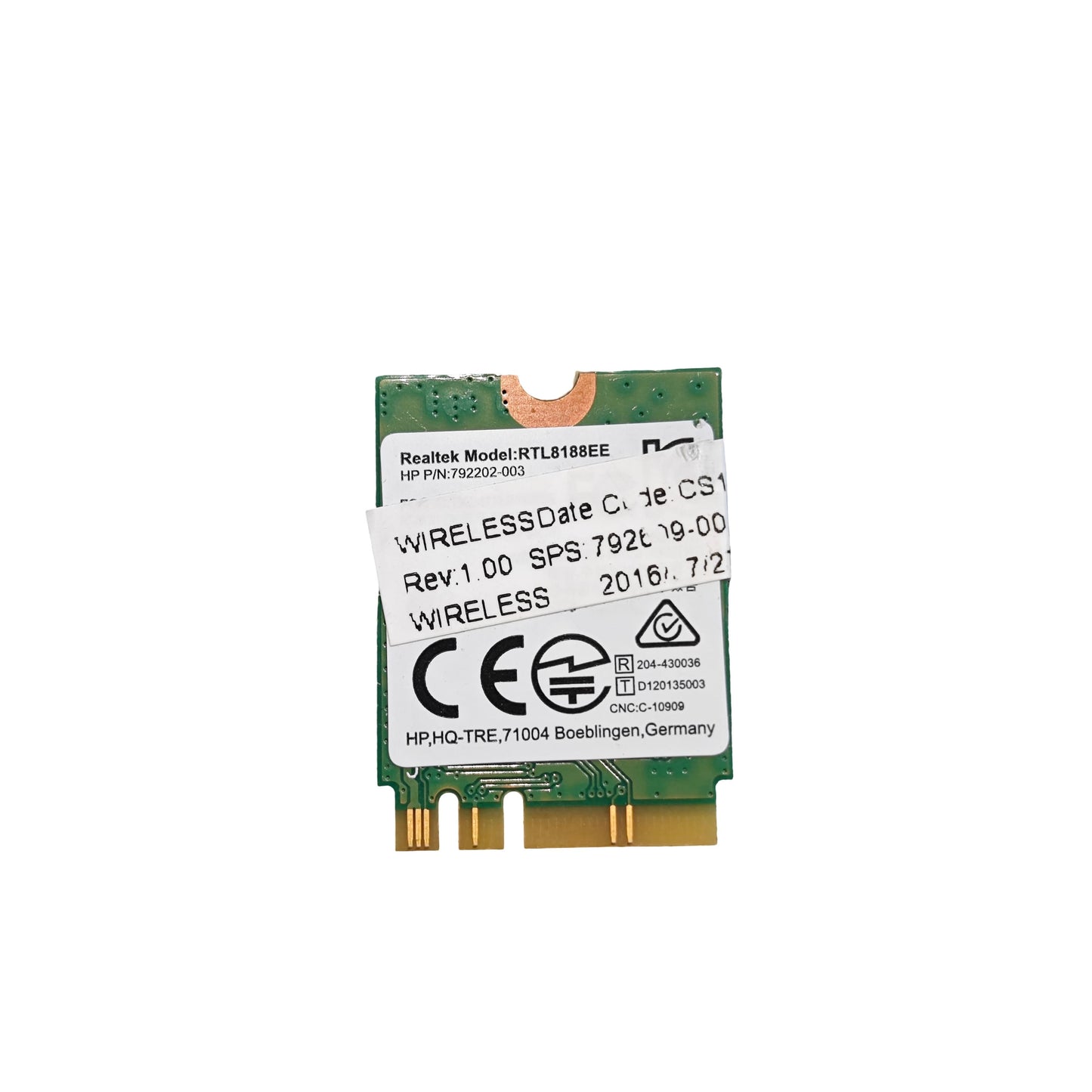 Carte Wi-Fi Realtek RTL8188EE M.2 NGFF HP 792609-001 (Reconditionné)