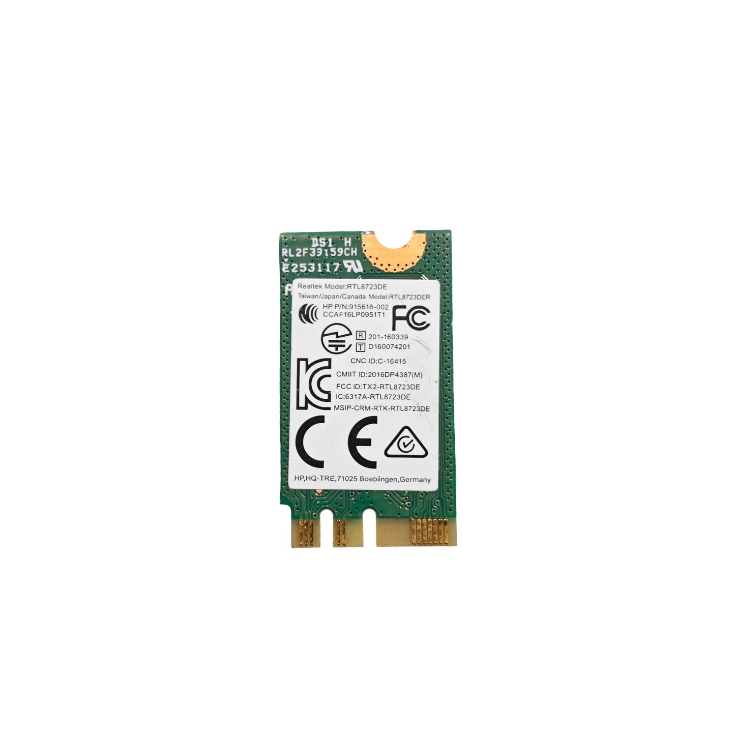 Carte Wi-Fi Realtek RTL8723DE M.2 2230 Bluetooth HP 915618-002
