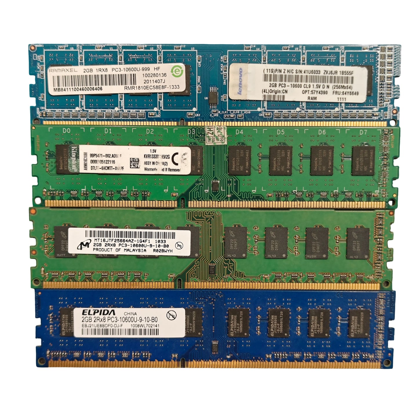 Barrette RAM DDR3 2 Go PC3-10600 1333 MHz DIMM PC Bureau (Reconditionné)