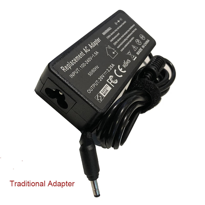 Chargeur pour ordinateur portable pour Lenovo IdeaPad 20V, 65W, 4.0x1.7mm