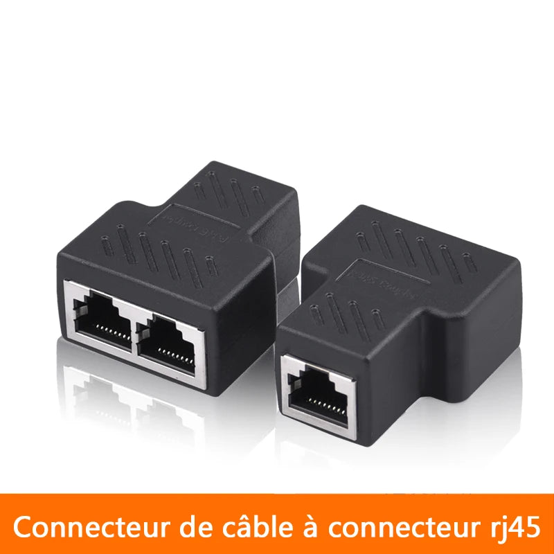 1 a 2 conector hembra del cable Ethernet Cat6 RJ45UTP Cat7 5e de la entrada de red LAN