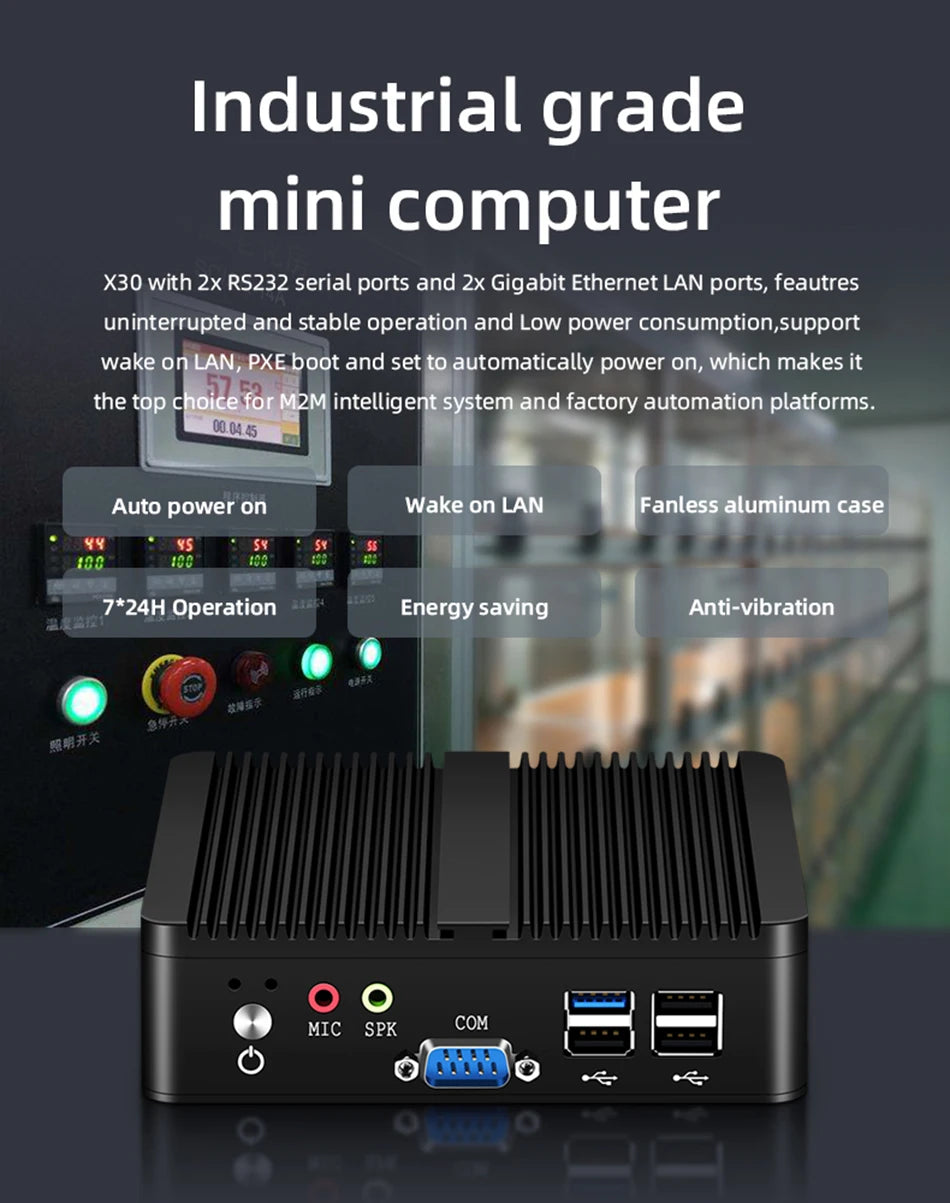 Ordinateur Mini PC Intel Pentium J2900 Quad-cores 2x COM RS232