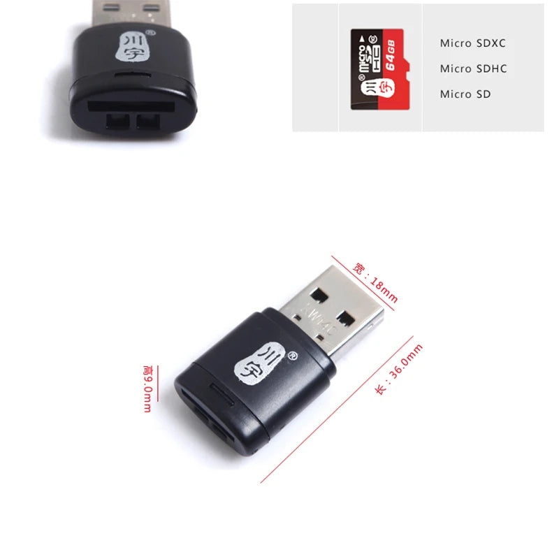 Adaptador lector de tarjetas micro SD 2.0, para ordenador