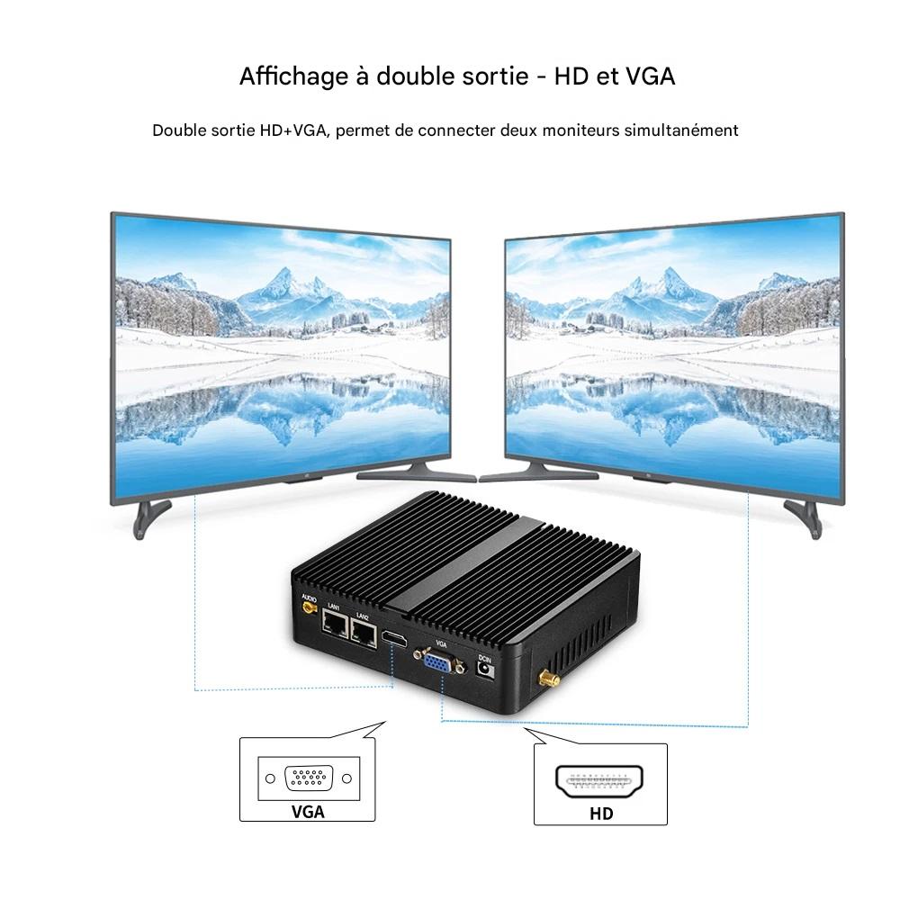 Mini ordinateur de bureau 2955U I5 4200U 5200U Mini PC Windows 10/11 Pro
