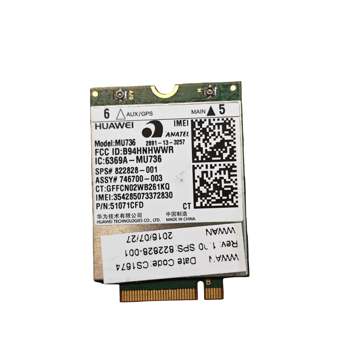 Module WWAN Huawei MU736 3G GPS M.2 NGFF HP (Reconditionné)