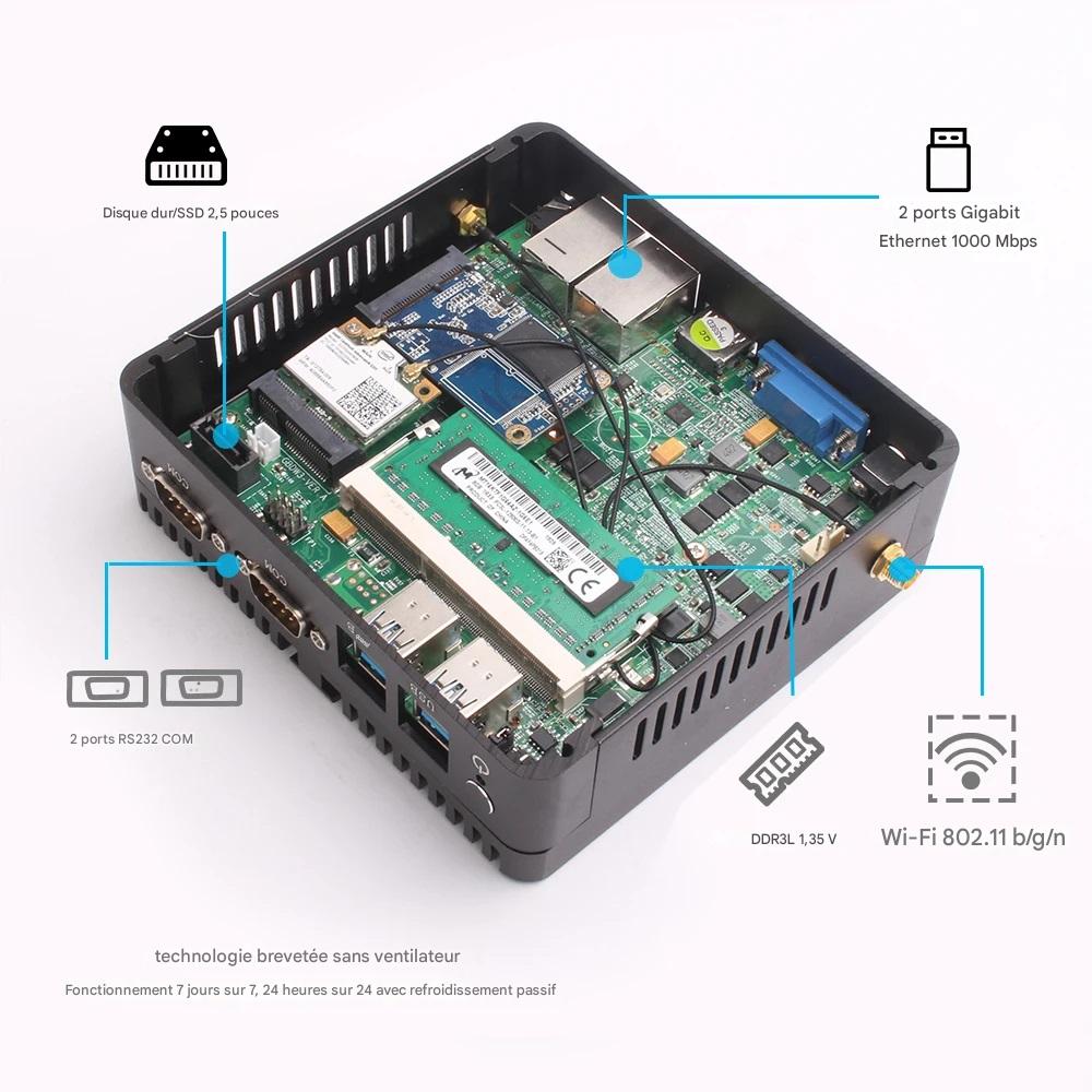 Mini ordinateur de bureau 2955U I5 4200U 5200U Mini PC Windows 10/11 Pro