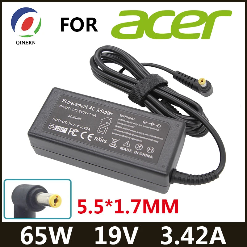 Chargeur d'ordinateur portable pour Acer Aspire 19V 3.42A 65W 5.5*1.7mm