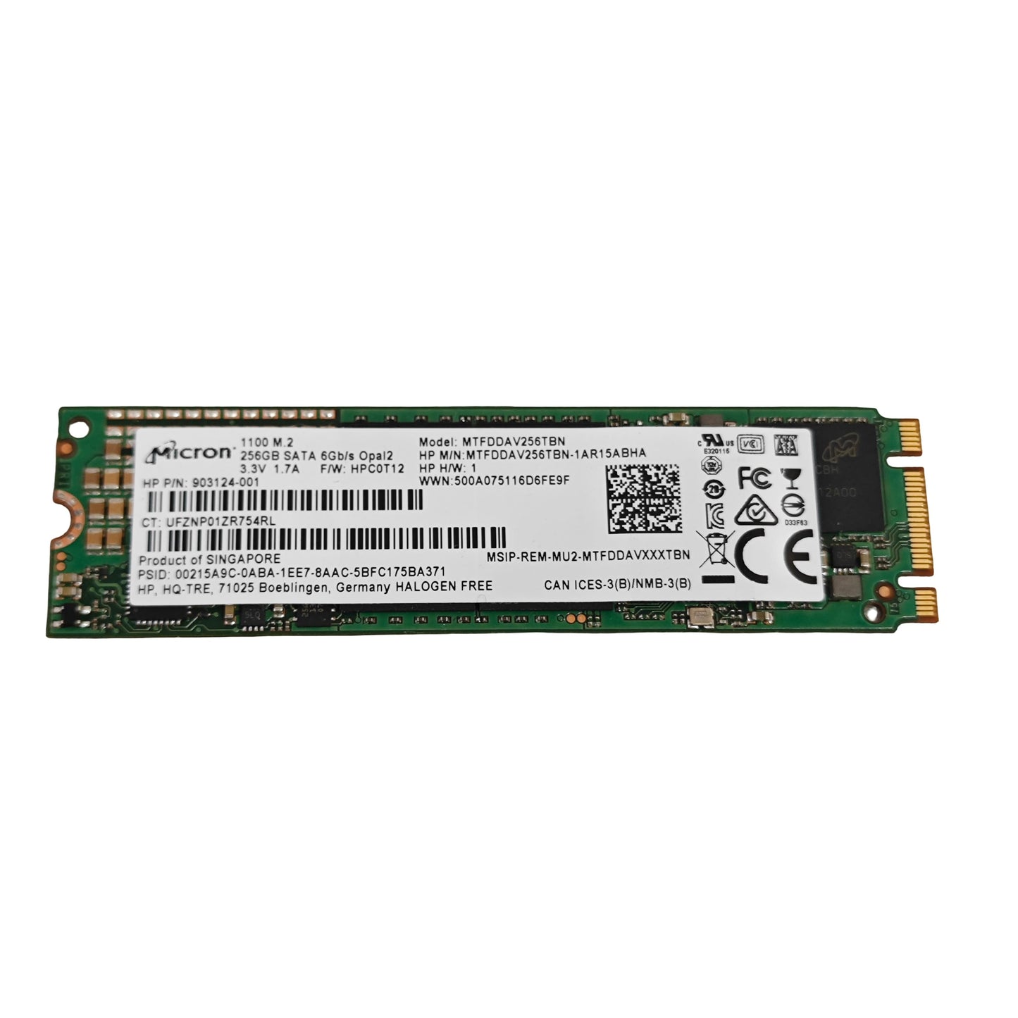 SSD M.2 SATA Micron 256 Go OEM 2280 (Reconditionné)
